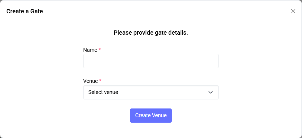 Screenshot: Create Gate