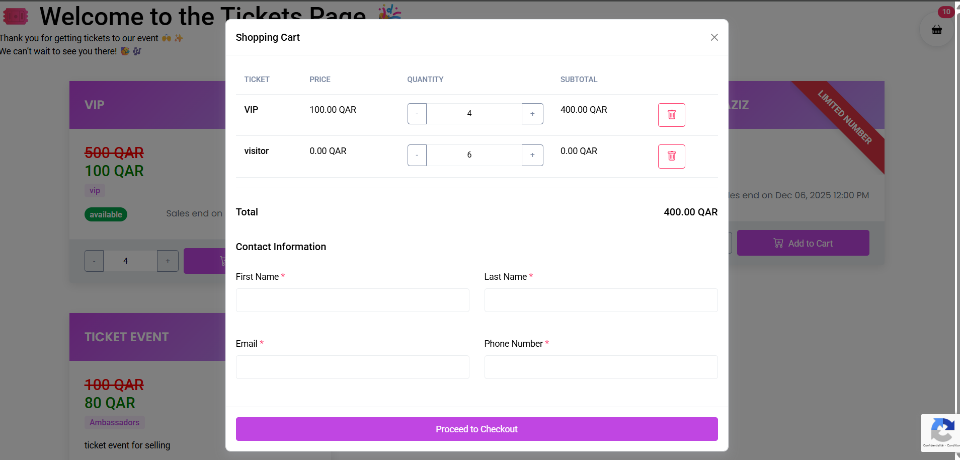 Cart review (placeholder)