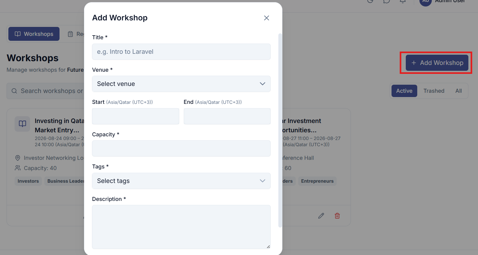 Add Workshop