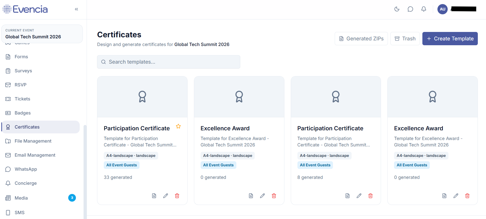 Certificates