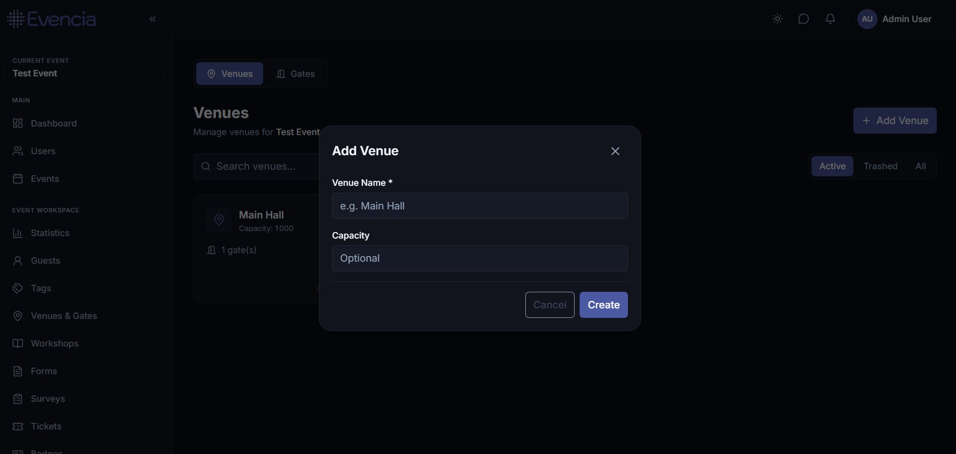 Create Venue