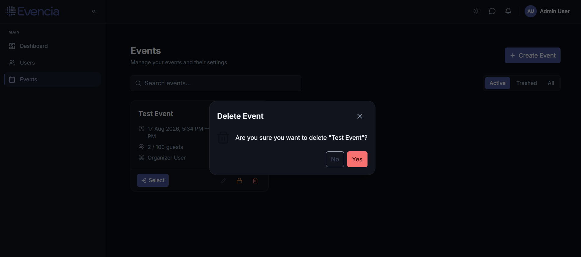 Delete Event