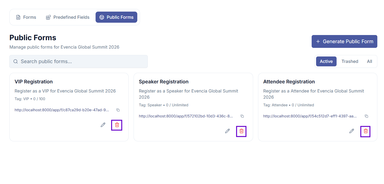 Delete Public Form