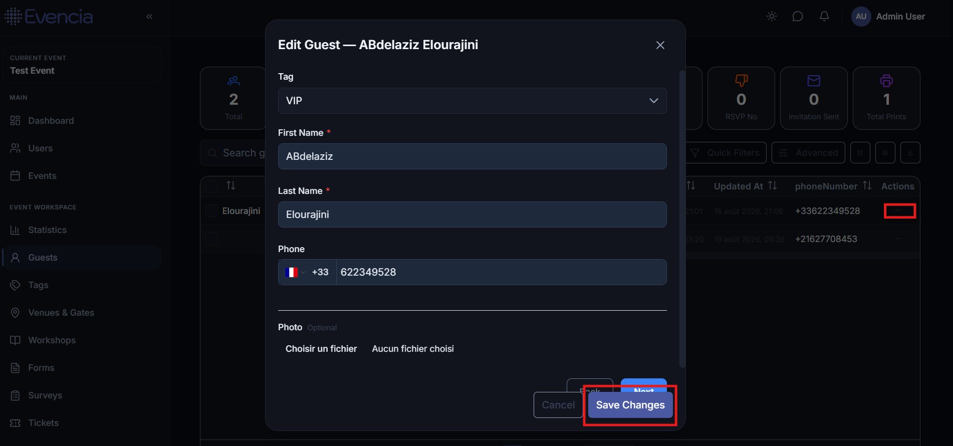 Edit Guest