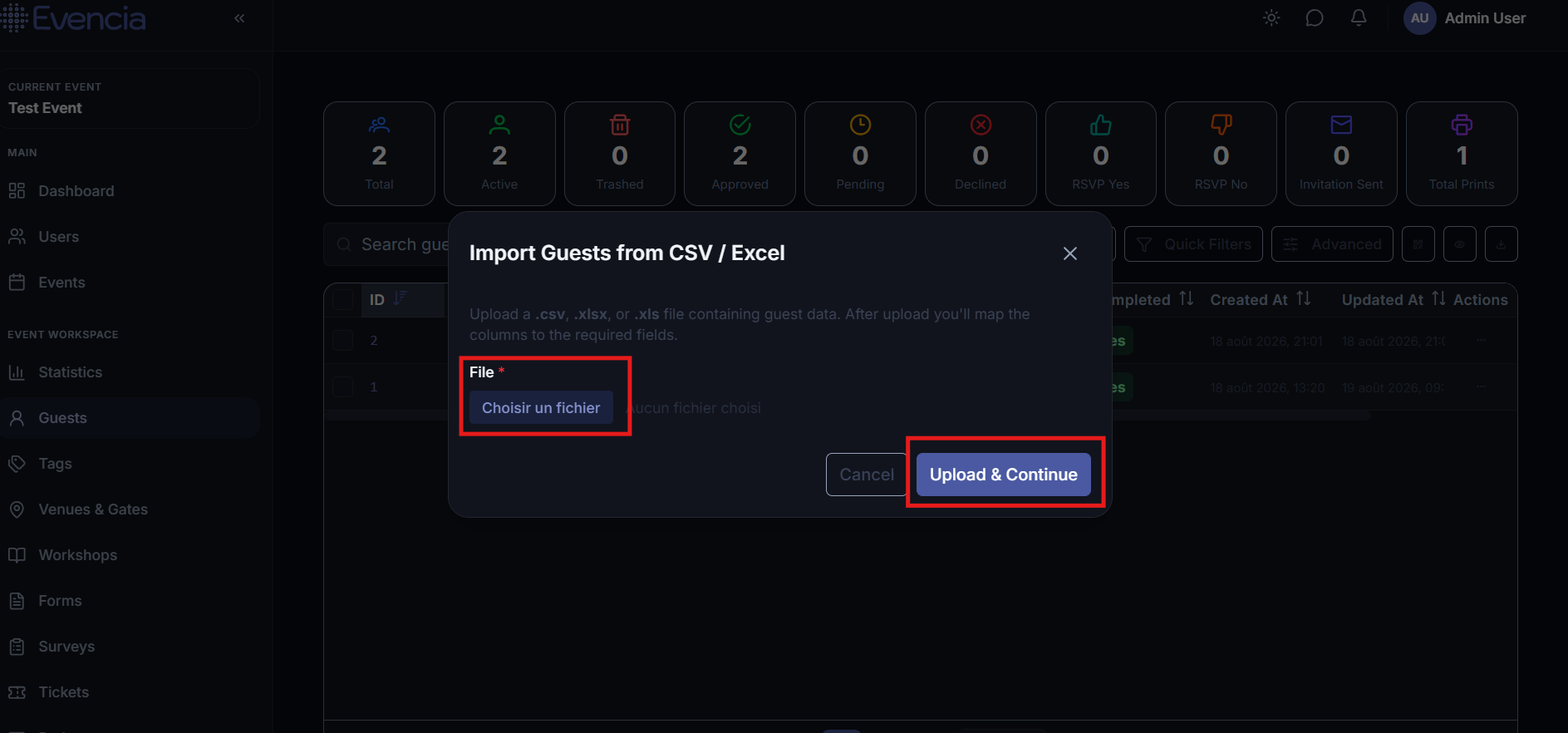 Import Guests