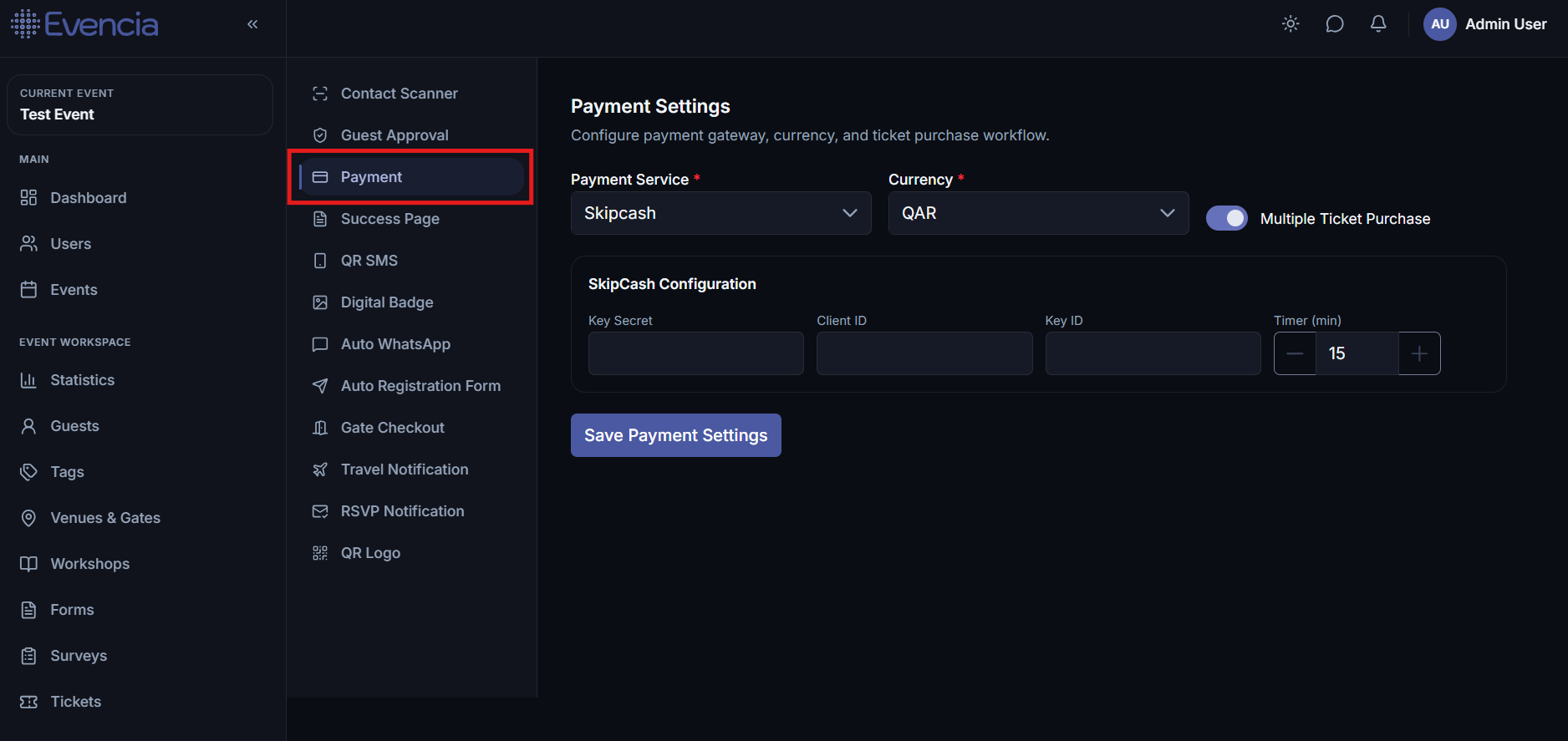 Payment Settings